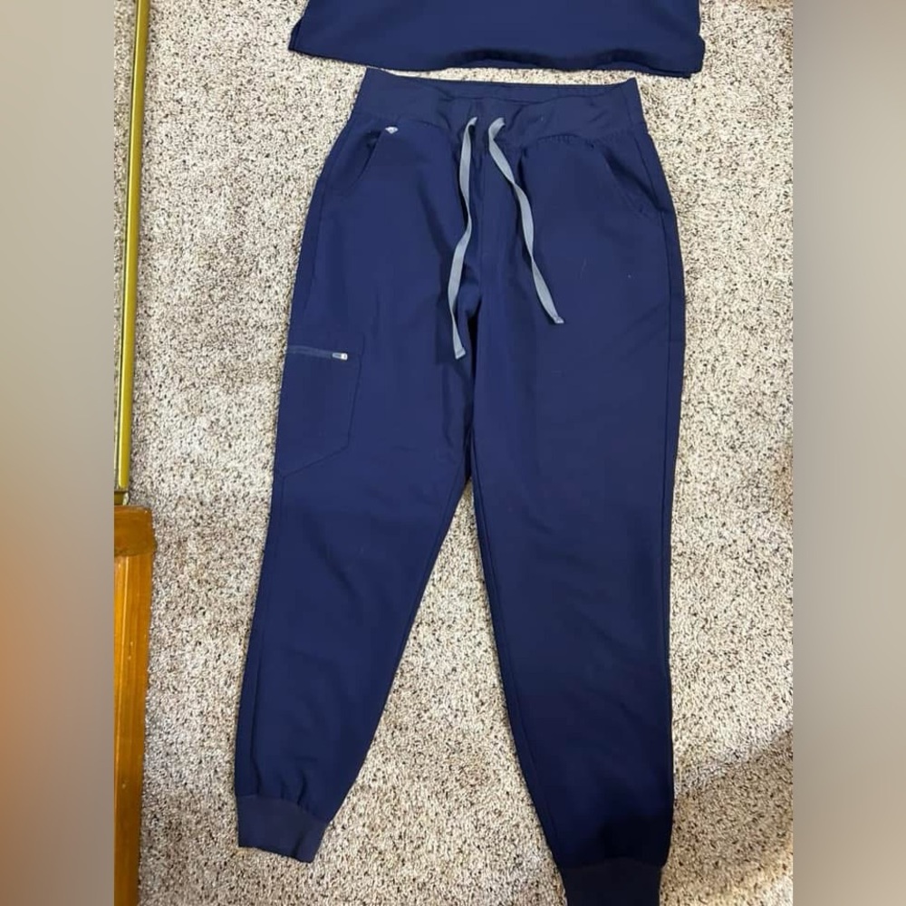 Figs Navy high waisted scrub pants